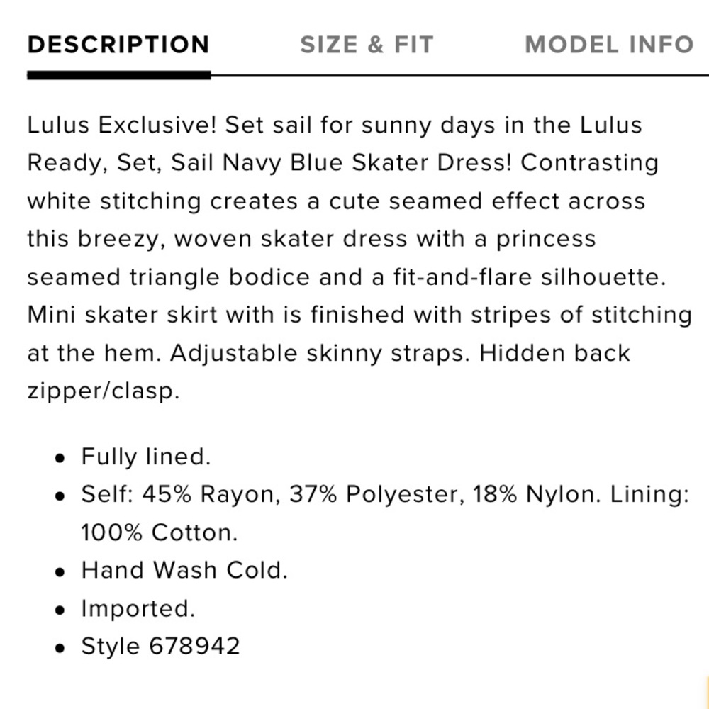 New! Lulus navy blue skater dress - Picture 5 of 6